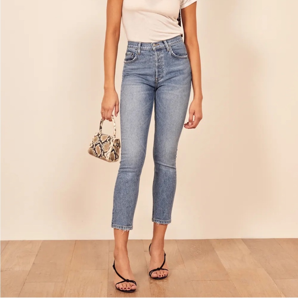 New! Reformation Blue Ankle Cropped Jeans